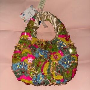 Beaded Floral Handbag - Handcrafted in India
